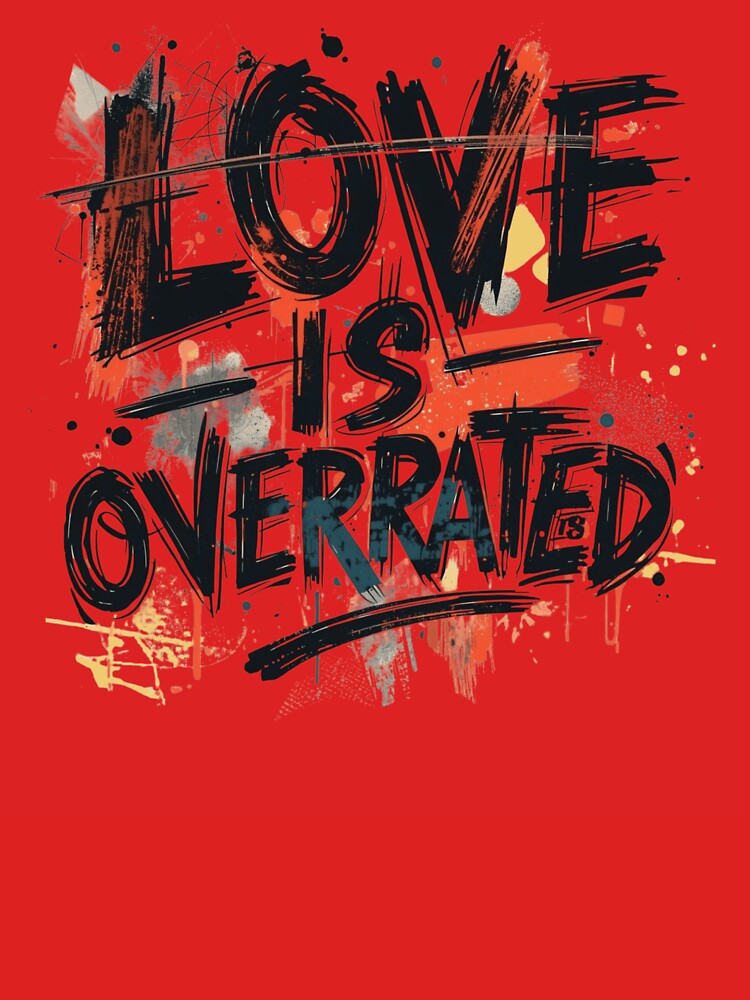 Love Is Overrated – Bold Sarcastic Quote Sticker by GOTCHO1
