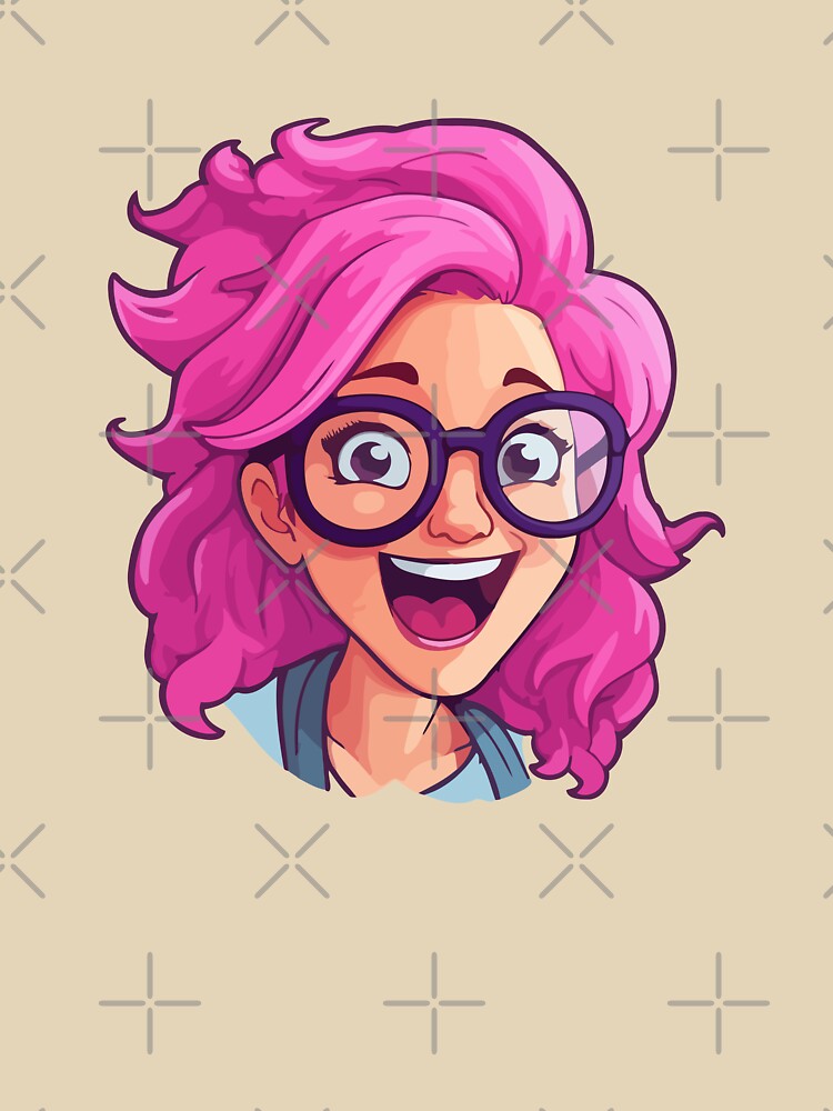 Nerd Girl Face Emoji: Tech-Savvy Chic by Artwyz