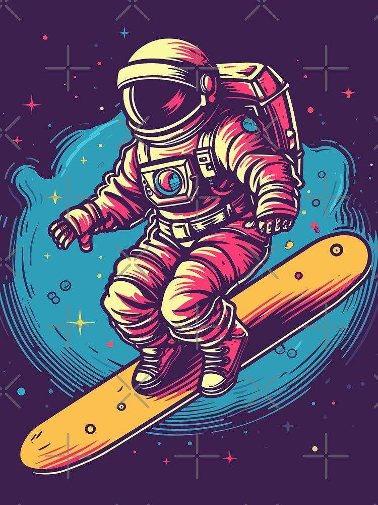 Astronaut Surfing in Space by ChelaDesigns