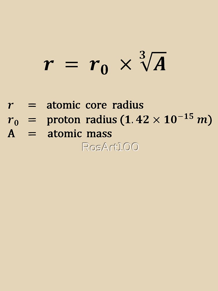 Formula, atomic core radius by RosArt100