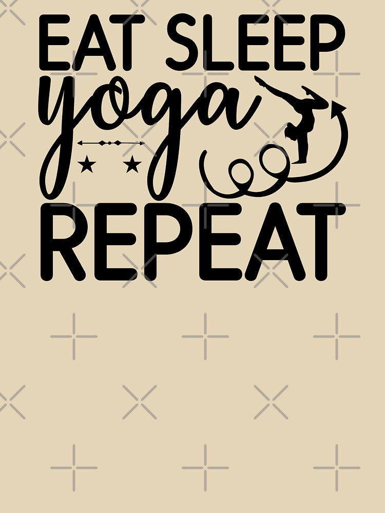 Yoga Saying Eat Sleep Yoga Repeat Motivational Quote by SoccaTamam