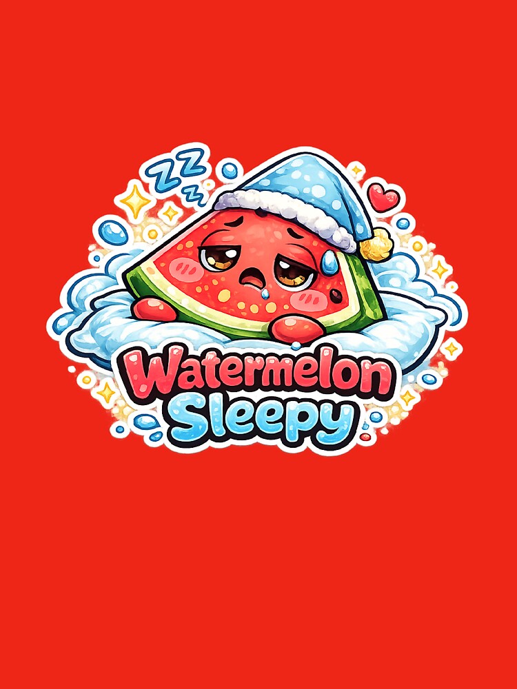 Sleepy Watermelon Kawaii | Cute & Cozy Sleeping Watermelon by apanoracar