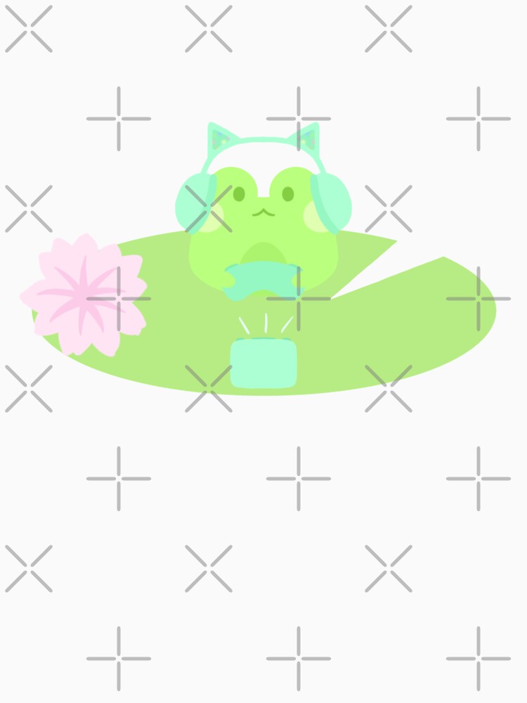Gamer Frog on a lily pad by Honeysideup