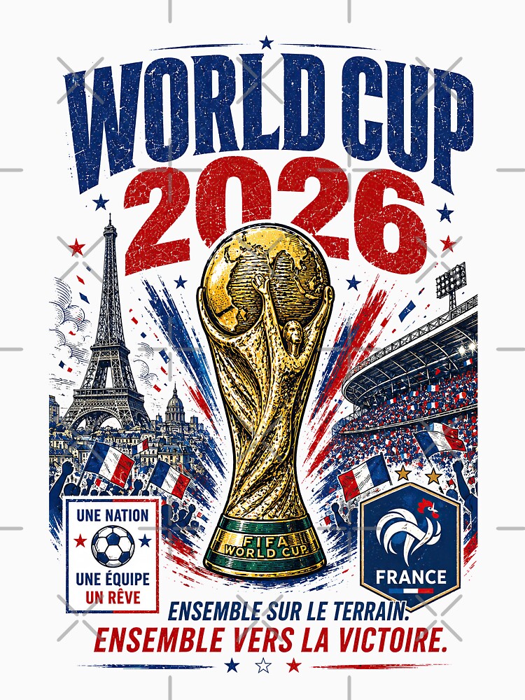 France 2026 Football Trophy Vintage Poster by Arabic Ink Studio