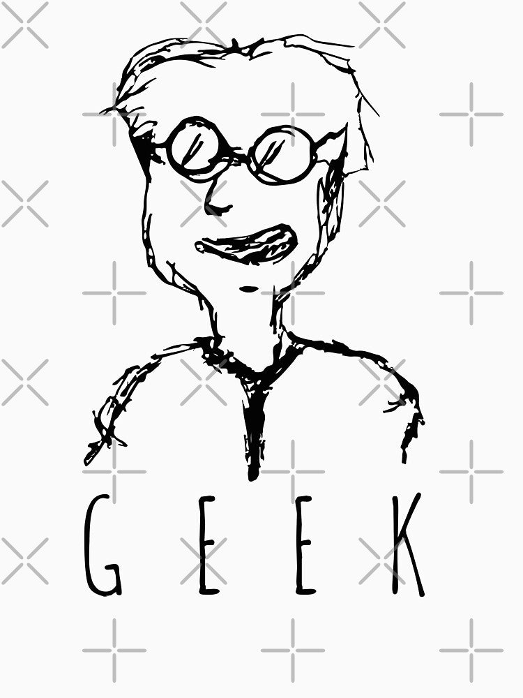 Funny Hand Drawn Geek Doodle Guy for the geeks at heart light by DESPERATEANDY