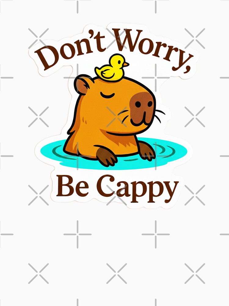Don’t Worry, Be Cappy – Chill Capybara & Duck Art by R. Leon | Aurora & Douglas