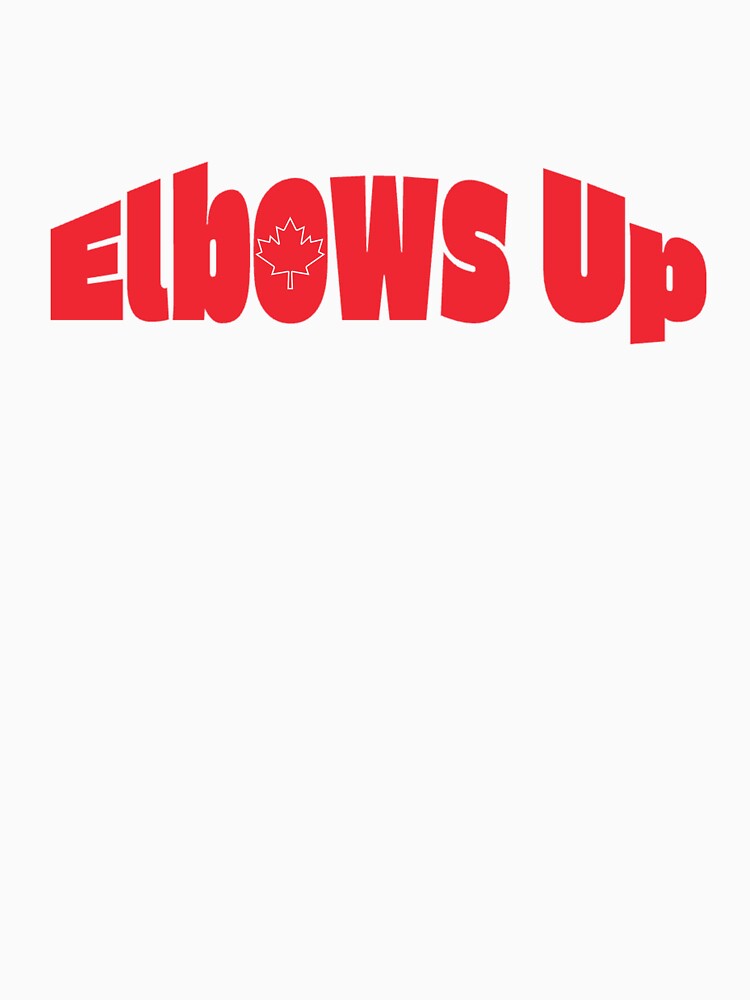 Elbows Up – Bold Red Text Motivational Quote by Radgraphic