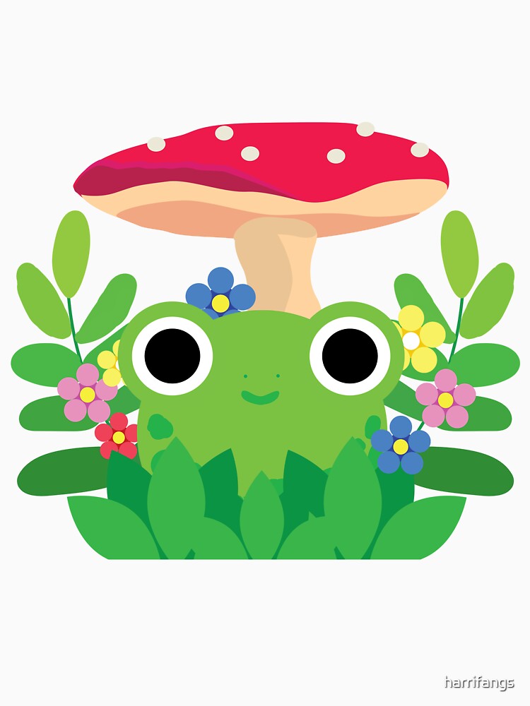 Cute Cottagecore Mushroom Frog by harrifangs