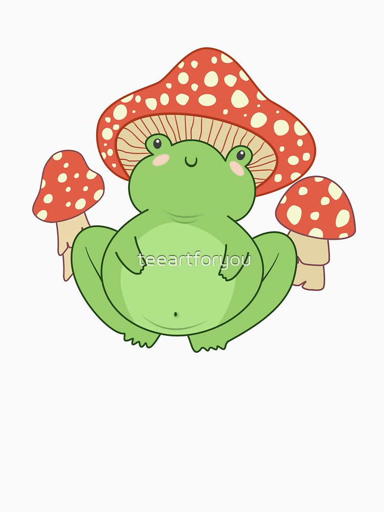 Funny cottagecore frog mushroom paddo cottage core aesthetics by teeartforyou