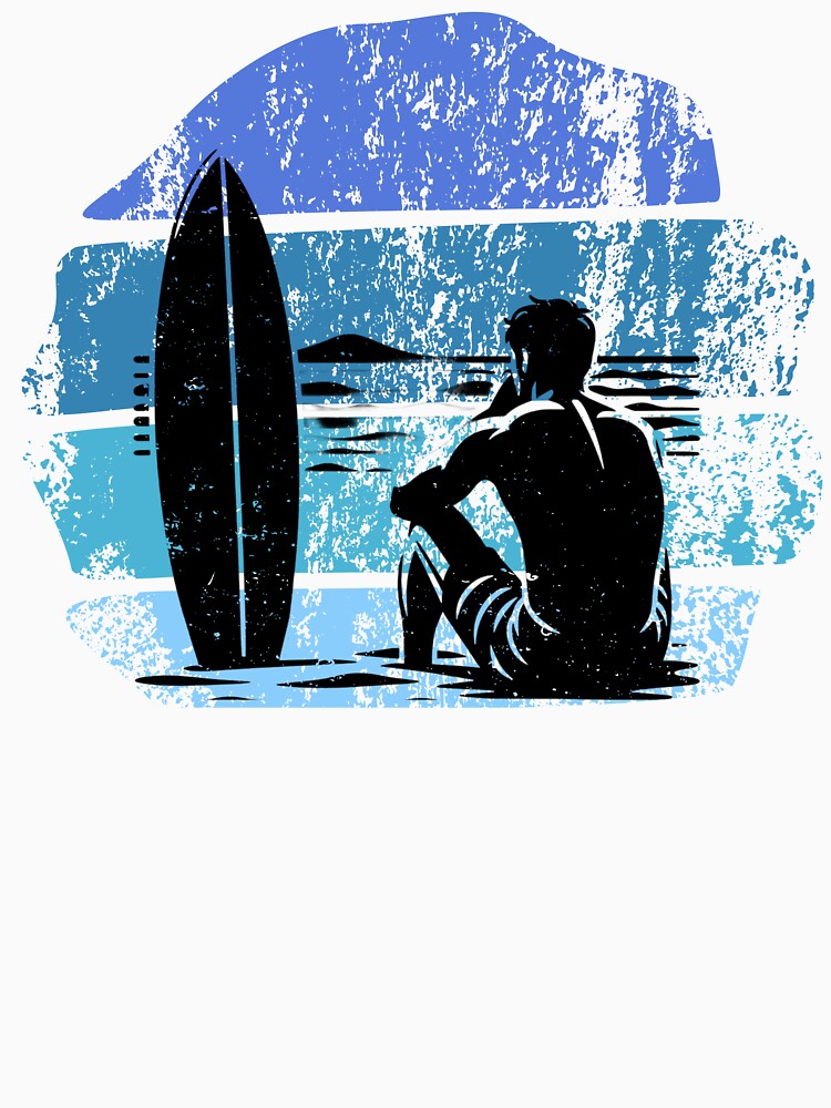 Vintage Surfer Retro Waiting For The Waves by Pavel1981