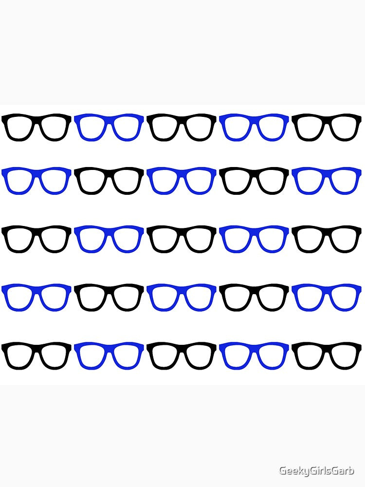Black and Blue Nerd Glasses by GeekyGirlsGarb