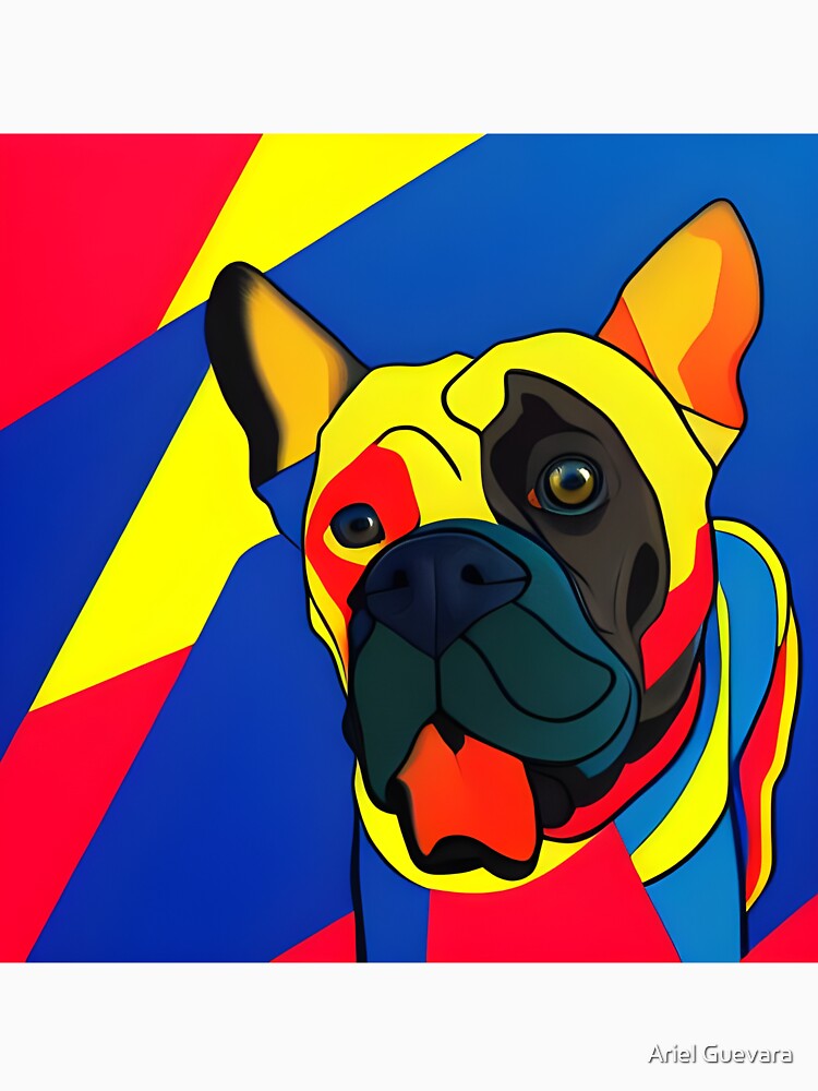 Retro Frenchie bulldog Art by Ariel Guevara