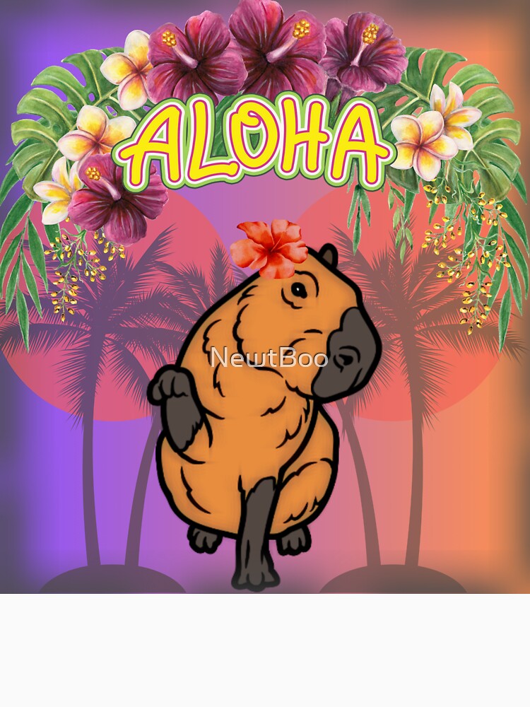 Aloha Capybara - Exotic Vibes and Floral Delights by NewtBoo