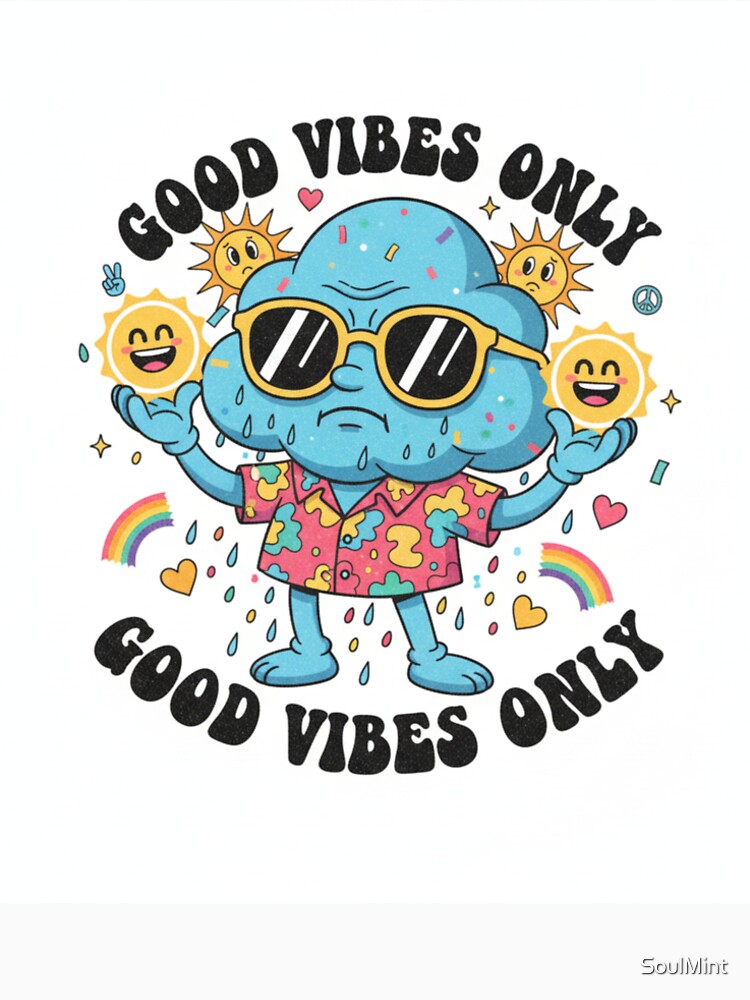 Good Vibes Only – Aesthetic Positive Quote Retro Motivational T-Shirt by SoulMint