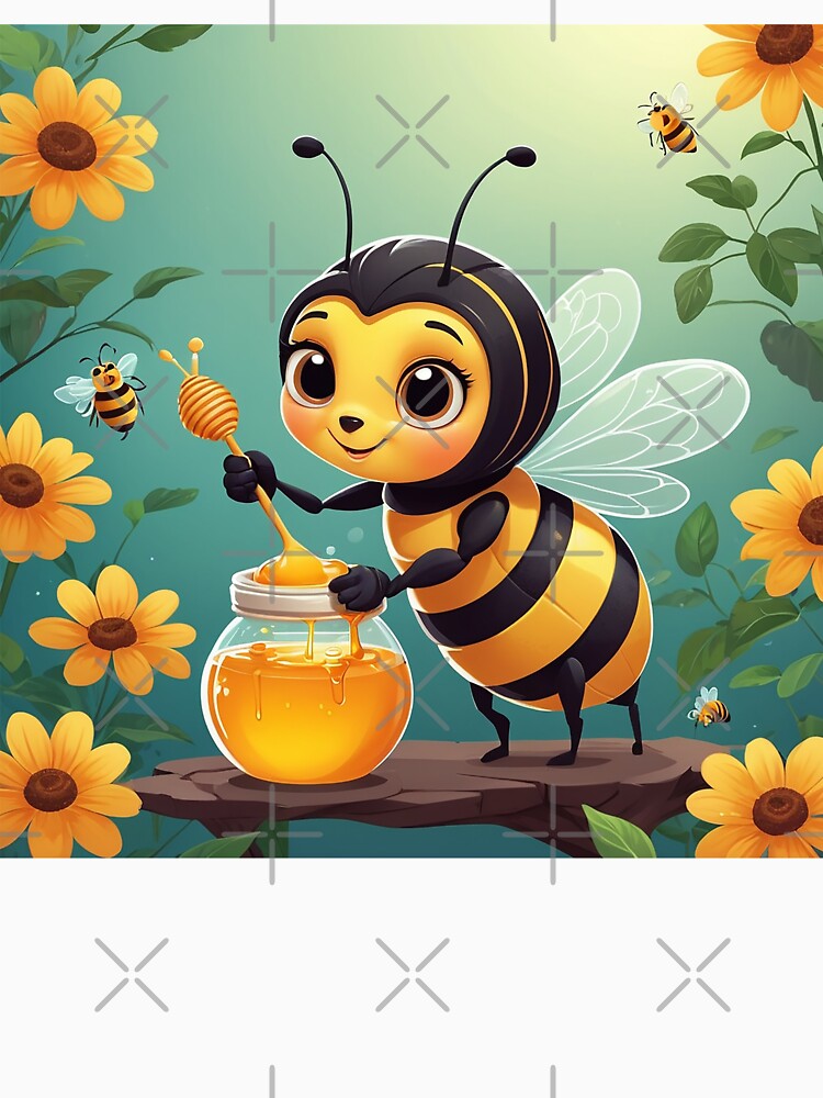 Cute Bee Making Honey by NacreArt