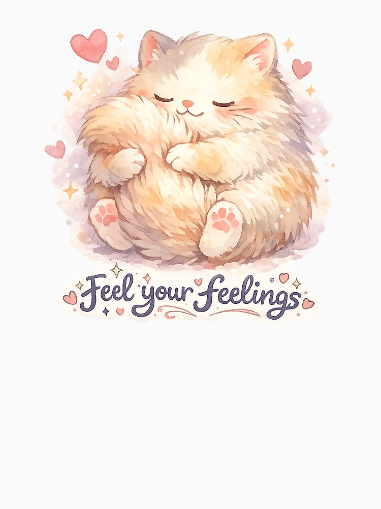 Feel Your Feelings – Cat Hugging Its Tail by Spark Cottage