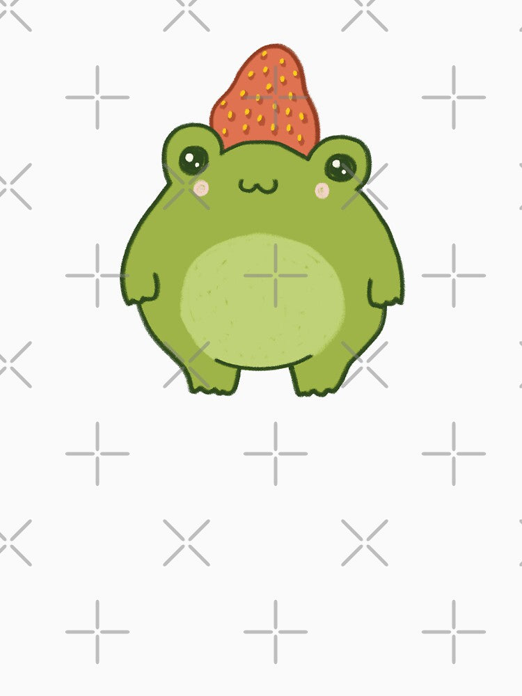 Pastel Strawberry Frog: Kawaii Cottagecore Aesthetic Chubby Froge by MinistryOfFrogs