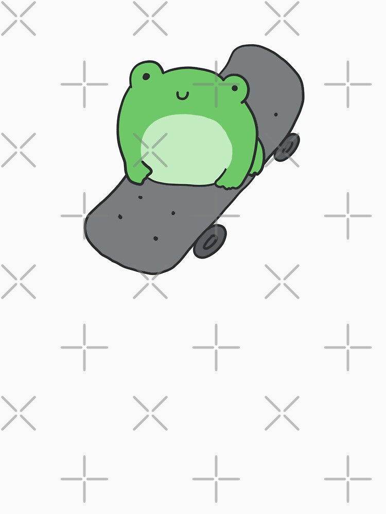 Cute Skateboarding Frog: Kawaii Aesthetic with Hipster Skater for Sport Fans by MinistryOfFrogs
