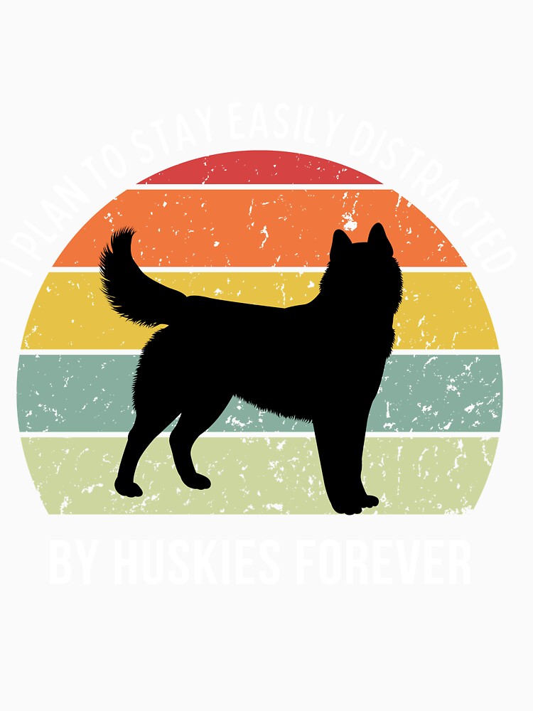 Cute Husky dog breed Retro Sunset design - white text by 29Bumblebee