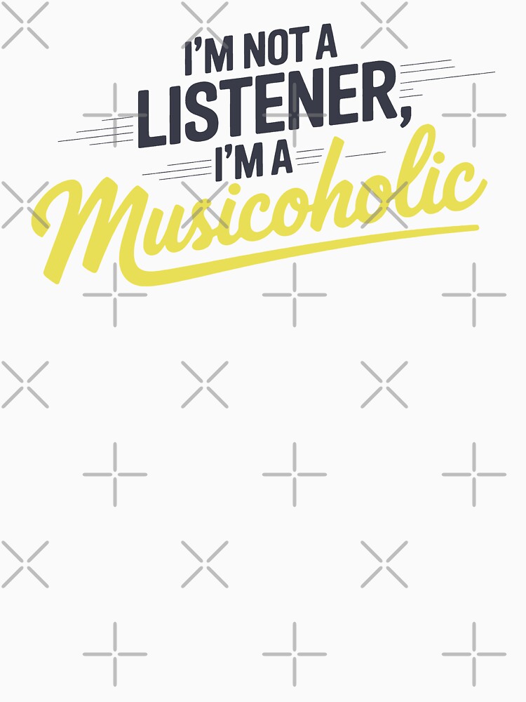 Expressive Musicaholic Quote in Deep Blue and Sweeping Yellow Script by SplashTastic