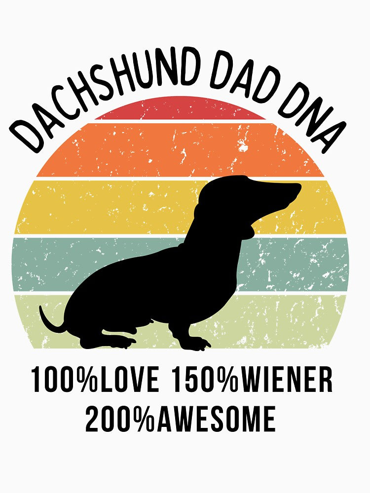 Funny Dachshund Dad DNA design - black text by 29Bumblebee