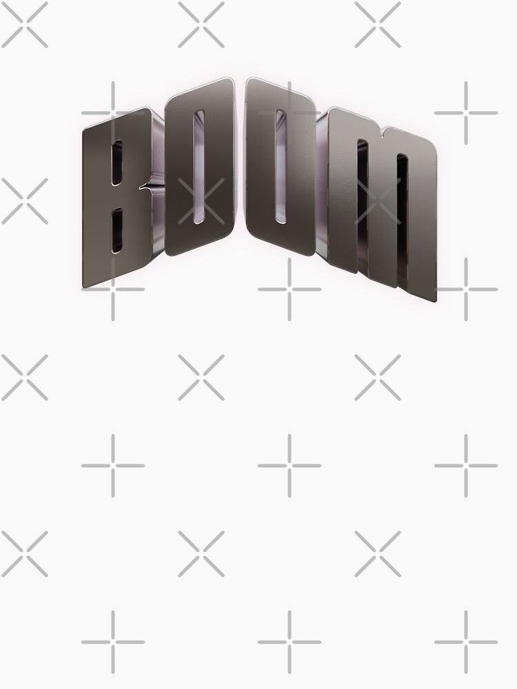 Boom Metallic Bold Typography Art by trepiu