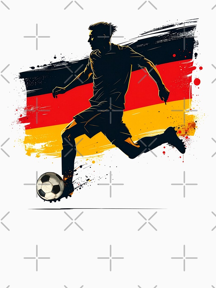 Germany Soccer Player Art — Deutschland Football Flag Action Fan Print by icemanphotos