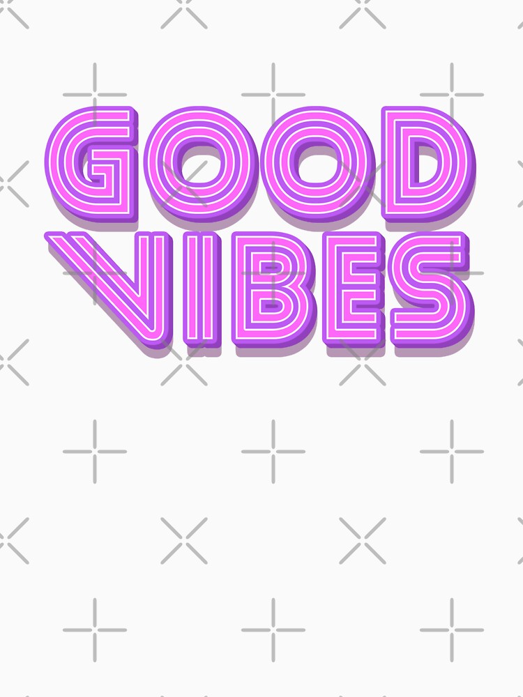 Pastel Purple Violet Stripes 3D Retro Vintage Sans Serif Display Typography Good Vibes Quotes by Cawaiico