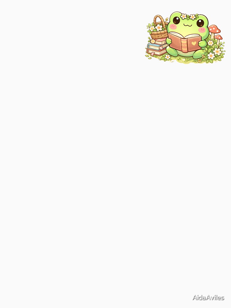 Kawaii Frog Reading a Book | Cute Cottagecore Frog Reader Sticker by AidaAviles