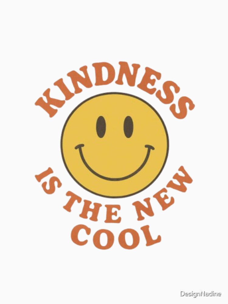 Kindness Is the New Cool – Retro Smiley Positive Vibes Design by DesignNadine
