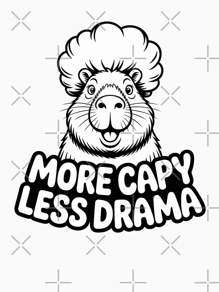 Capybara Afro Cartoon: More Capy Less Drama by CircinusStore