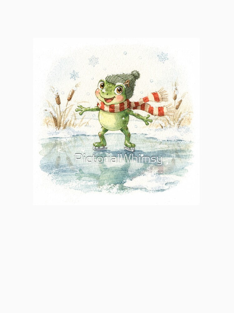 Frog Ice-Skating on the Frozen Pond by PictorialWhimsy