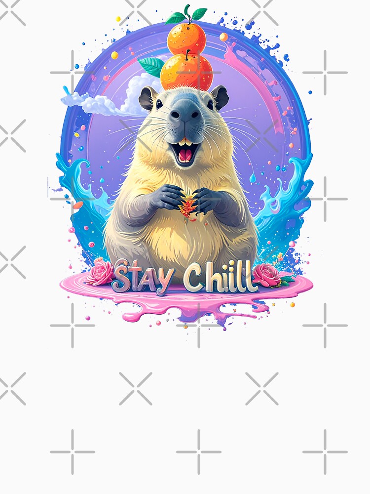 Stay Chill Cute Capybara Orange Zen Figure by icemanphotos