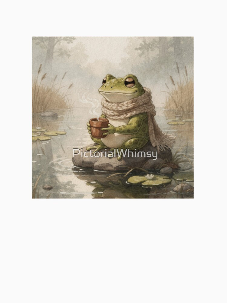 Frog's Cozy Acorn Coffee Morning by PictorialWhimsy