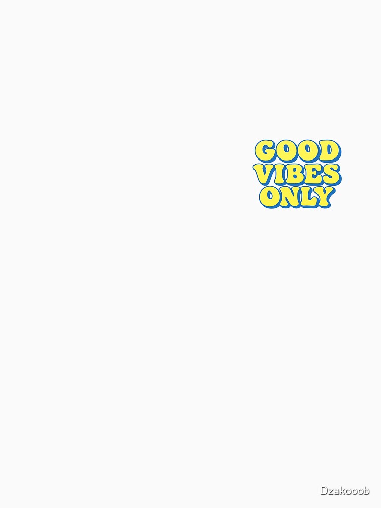 Good Vibes Only Retro Typography Blue Sky Clouds Aesthetic by Dzakooob