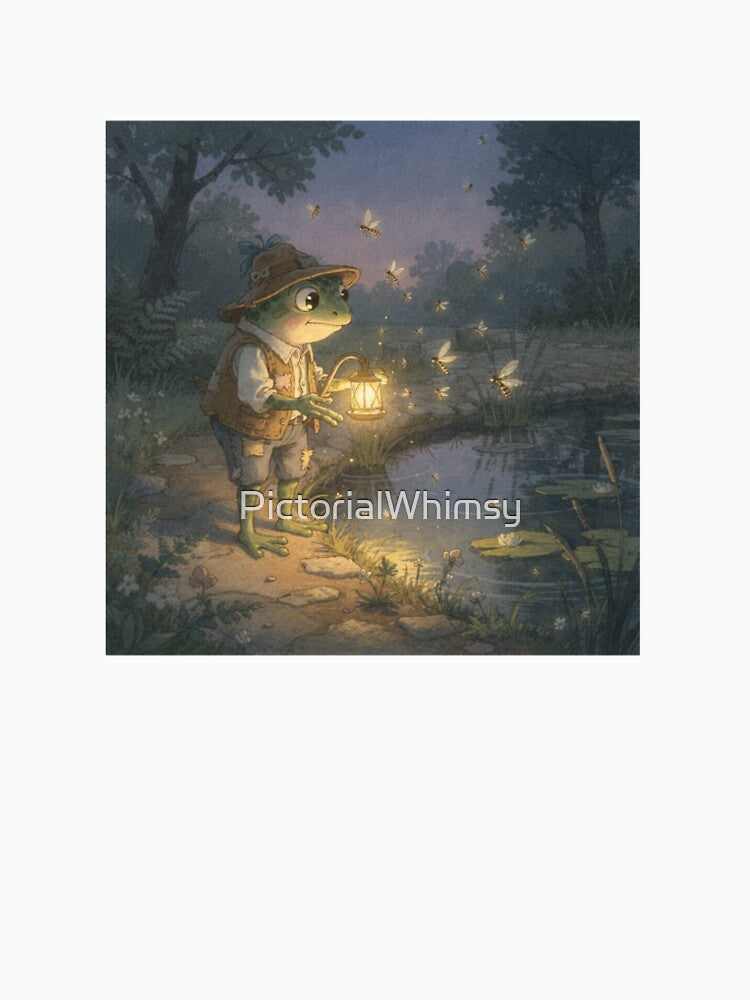 Cottagecore Frog Lantern Keeper Art by PictorialWhimsy