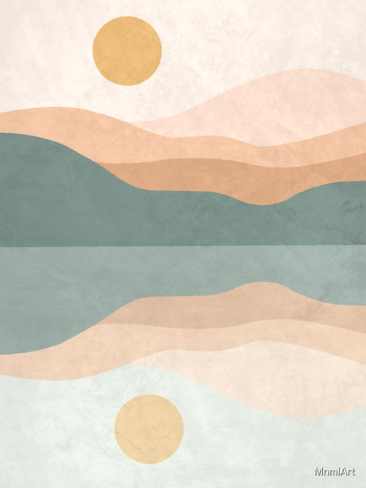 Mountain Mid Century Modern Boho Japandi by MnmlArt
