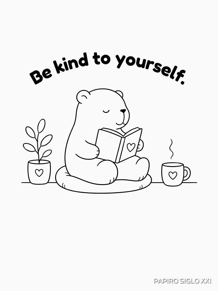 Be Kind to Yourself Capybara – Simple Minimalist Animal Design by PAPIRO SIGLO XXI