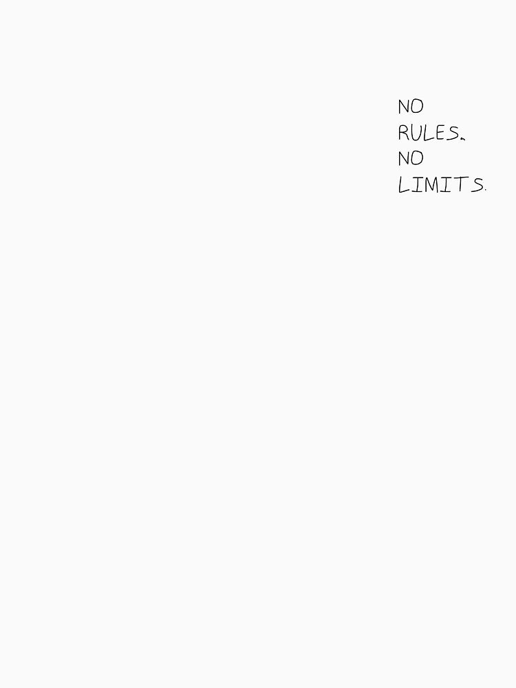 NO RULES, NO LIMITS. - Vintage Industrial Typography (Black Lettering) by districtmarket