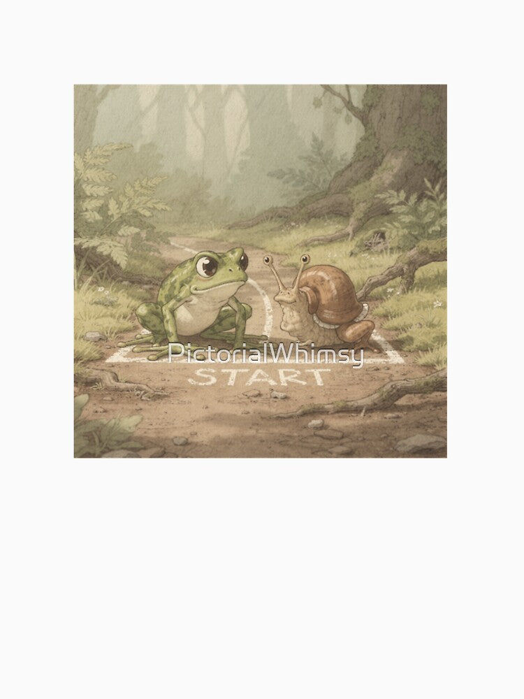Frog and Snail at the Starting Line by PictorialWhimsy