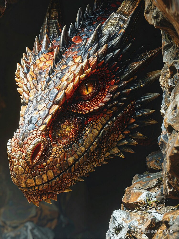 Realistic Dark Dragon Fantasy Creature Portrait by BetweenForms