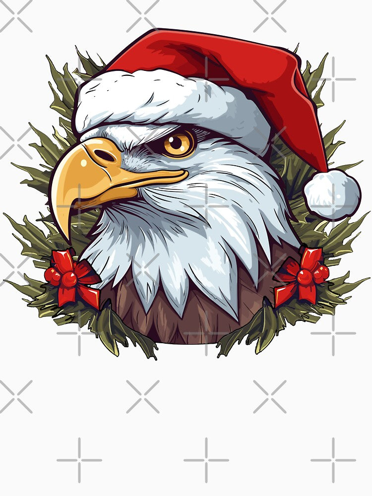 Adorable Christmas Eagle donning a Santa Claus hat by MOA-trends