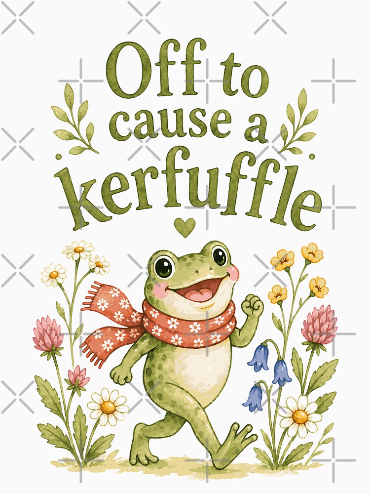 Off To Cause A Kerfuffle Cute Frog Cottagecore by JackCurtis1991