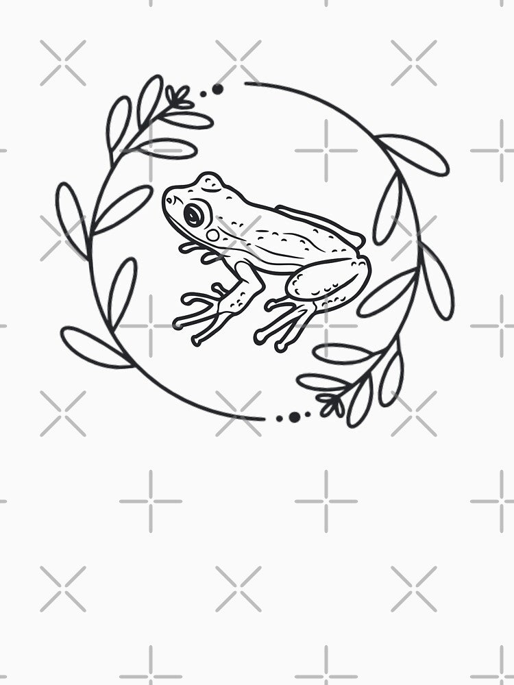 Frog Aesthetic Floral Frog Pun Cottagecore Botanical by CaitU