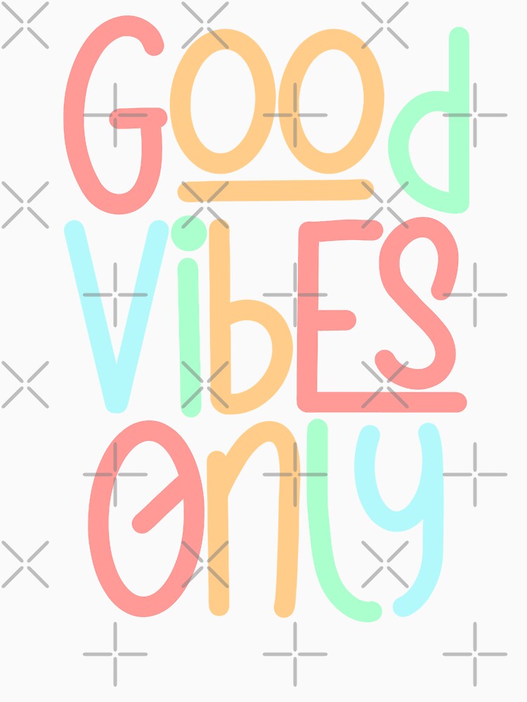 Good Vibes Only - Quote in Summer Pastel Cute Colorful Typography by Cawaiico