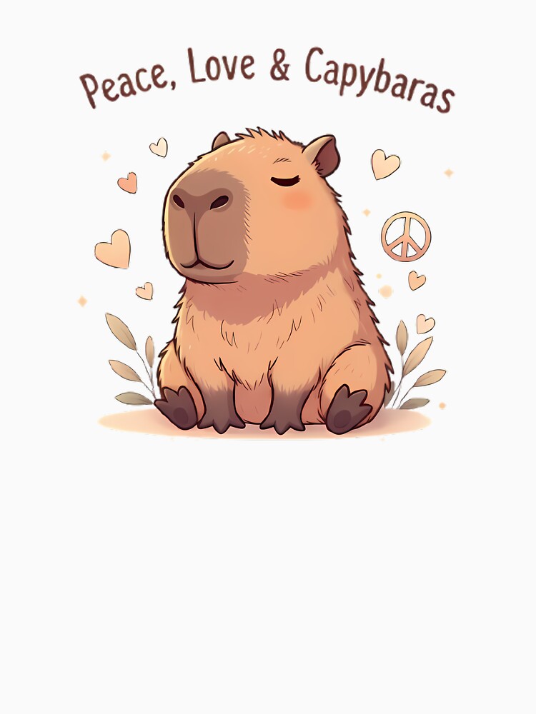 Peace Love & Capybaras - Cute Animal Tranquility Design by FreshPrintCo