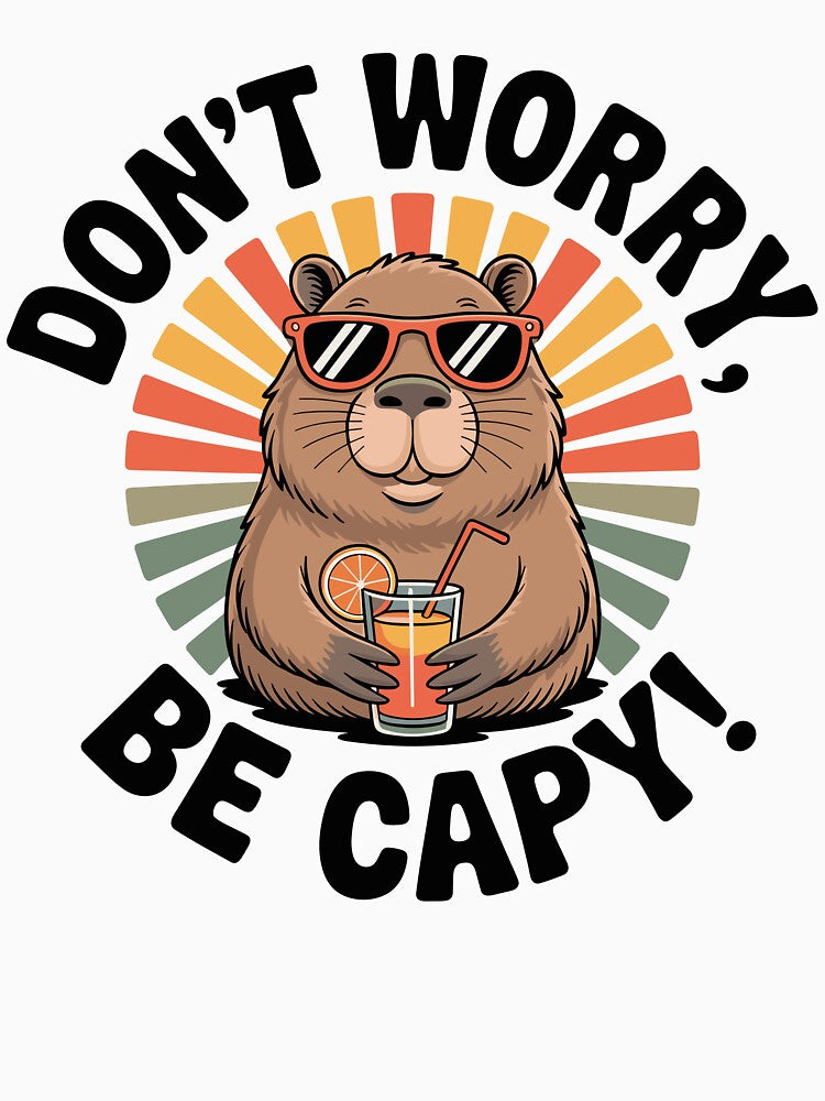 Don’t Worry, Be Capy – Retro Chill Capybara by JPees