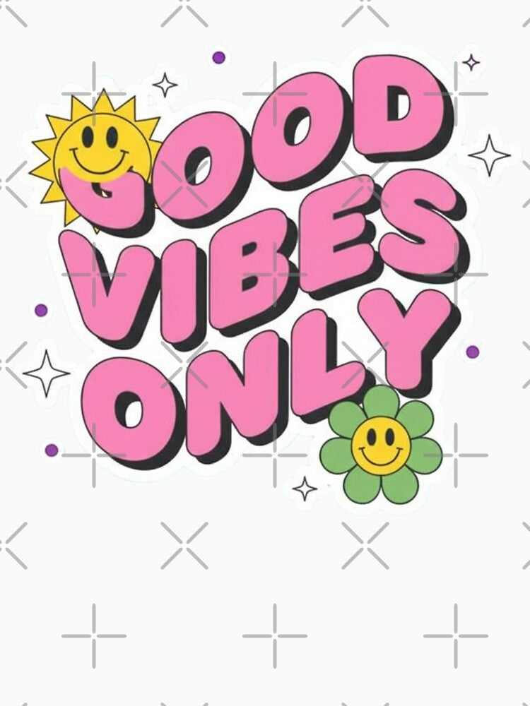 good Vibes Only retro Typography Design tshirt by anandsiva2703