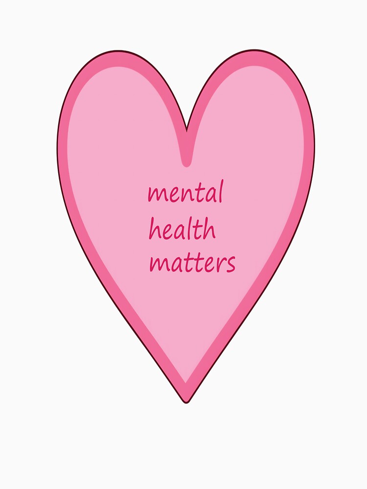 Mental Health Matters Pink Heart Sticker by stylishsketcher