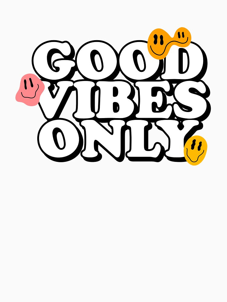Good Vibes Only Smiley Typography by Thoughtful Prints